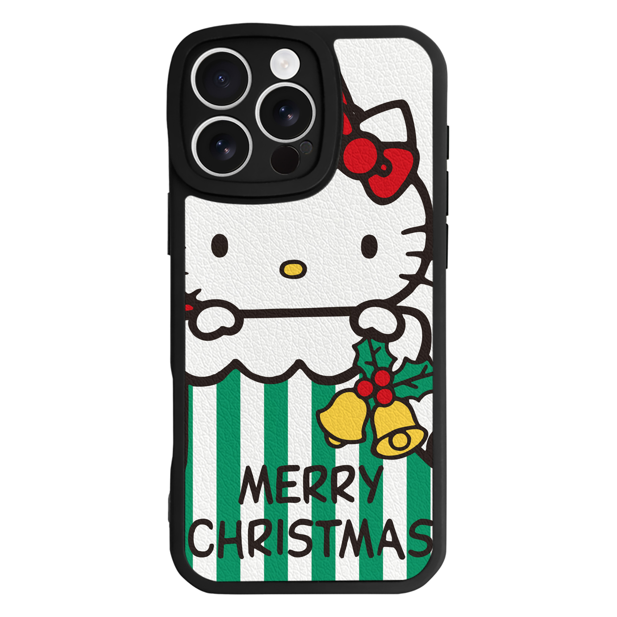 （画像用） Hello Kitty ハローキティ 【iPhone 16シリーズ対応】シリコンスマホケース（レザー調） 材質：シリコン
